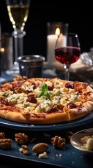 Pizza with beet sauce UHD wallpaper