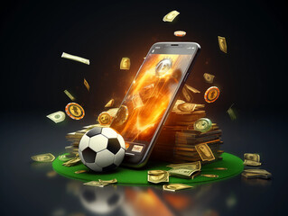 sports online betting concept image mobile phone app earn win money 