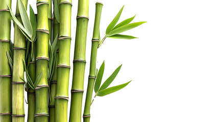 Fototapeta na wymiar bamboo on a transparent background, PNG is easy to use to decorate your project.