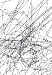 Minimalist random grey scribbles (intersecting irregular lines) on a white vertical canvas.
