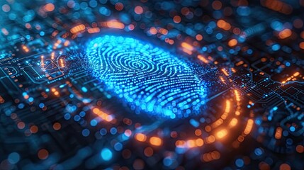 Digital security and fingerprint. Generative AI