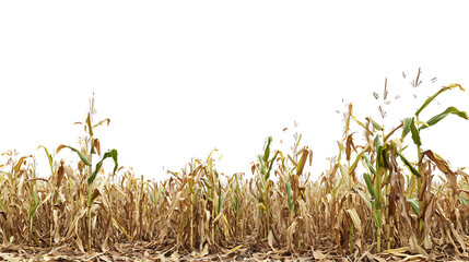 Dry corn stalks on transparent background emg - obrazy, fototapety, plakaty