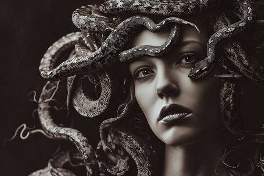 M&eacute;duse, la femme aux cheveux de serpents dans la mythologie grecque