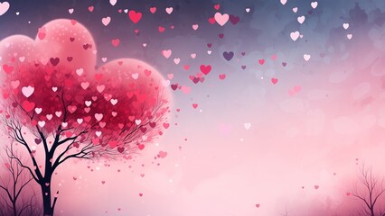 Cute Aesthetic Valentine's Day Pink and Red Background with hearts, perfect for your Zoom or Meet background or Laptop Wallpaper romantic mood