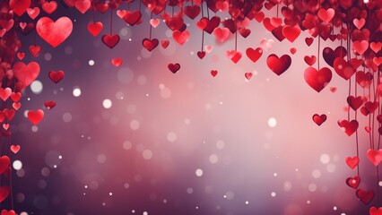 Cute Aesthetic Valentine's Day Pink and Red Background with hearts, perfect for your Zoom or Meet background or Laptop Wallpaper romantic mood