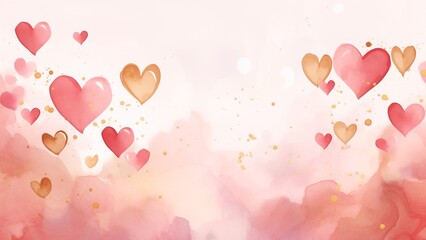 Aesthetic Watercolor Romantic Impressionist Style Valentine's Day Background for your Desktop Wallpaper, Zoom or Meet backgrounds.