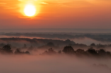 sunrise over the fields