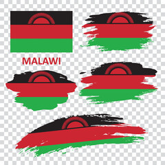 Set of vector flags of Malawi