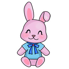 Pink bunny doll smile 