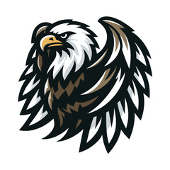 Obraz premium bird eagle hawk logo mascot design vector illustration isolated on white background