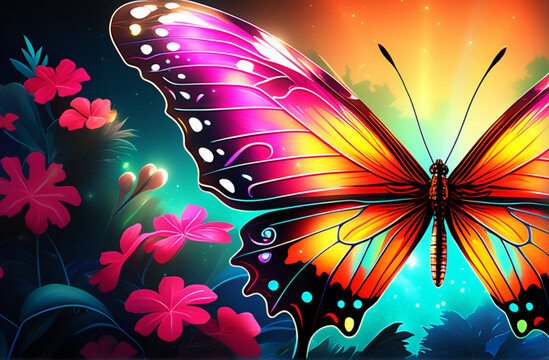 butterfly neon effect(art painting)