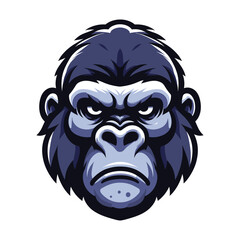 Obraz premium gorilla ape monkey head mascot design logo vector illustration isolated on white background