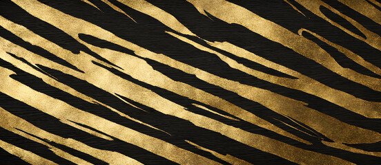 Black Gold Painted Stripes Brush Painting Background Colorful Digital Artwork Minimalistic Modern Card Design Wall Art