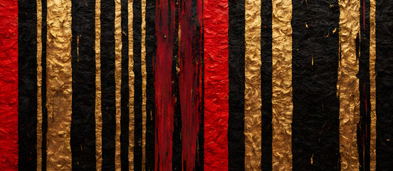 Black Red Gold Painted Stripes Brush Painting Background Colorful Digital Artwork Minimalistic Modern Card Design Wall Art