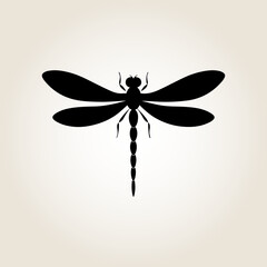 Dragonfly silhouette. Cute dragonfly vector icon and illustration - obrazy, fototapety, plakaty
