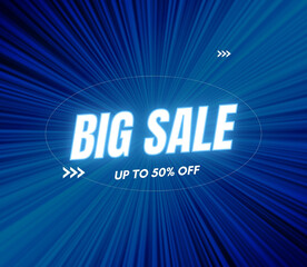 Blue and White Modern Big Sale Banner 