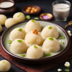 Gulab jamun milk based dumplings of sweet delight are a favorite dish for festivals AI generate Image