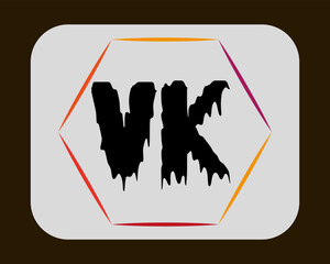 NEW BEST VK creative initial latter logo.VK abstract.VK latter vector Design.VK Monogram logo design .