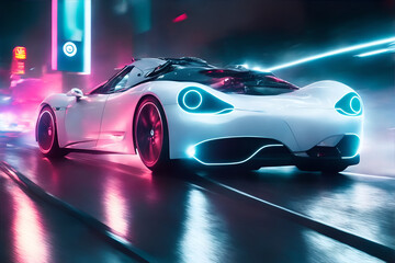 Obraz premium car on the night