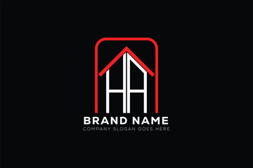 HA letter creative real estate vector logo design . HA creative initials letter logo concept. HA house sheap logo