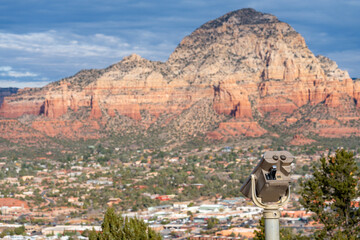 Sedona Airport Mesa Scenic Lookout - Arizona - pay use binoculars for tourists to use