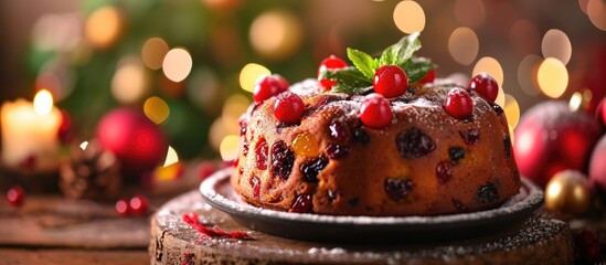 Festive fruitcakes for holidays and celebrations.