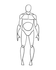 How to draw human mannequin figure. Easy drawing. Vector illustration image.