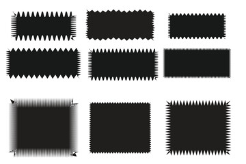 Wavy Edge Rectangle Shapes Icon Set