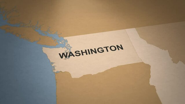 Old Paper Map of Washington