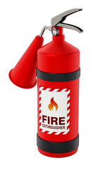 Fire extinguisher isolated on transparent background. 3D illustration