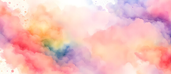 Watercolor Style Artwork Digital Background Colorful Painting Banner Wall Art Design Card Template