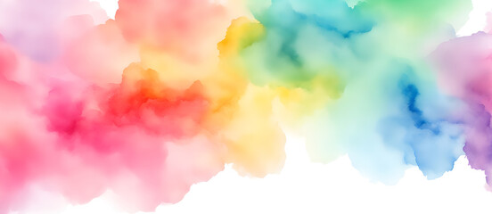 Watercolor Style Artwork Digital Background Colorful Painting Banner Wall Art Design Card Template