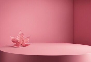Modern trending lightweight Pink background for product presentation with shadow and light from wind