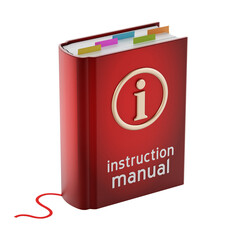 Instruction manual isolated on transparent background. 3D illustration