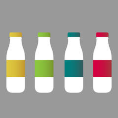 Plastic Bottles with Assorted Color. Set of plastic bottles with multicolored label  bottles with colored caps. jpg illustration on white background. image jpeg