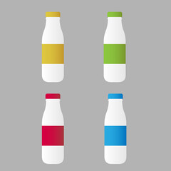 Plastic Bottles with Assorted Color. Set of plastic bottles with multicolored label  bottles with colored caps. jpg illustration on white background. image jpeg
