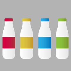Plastic Bottles with Assorted Color. Set of plastic bottles with multicolored label  bottles with colored caps. jpg illustration on white background. image jpeg