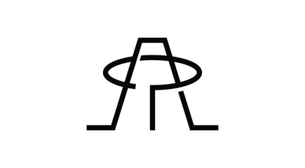 Monogram Letter AP Logo Design. Black and White Logo. Usable for Business Logos. Flat Vector Logo Design Template