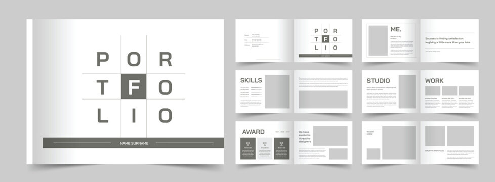 Portfolio Template, Landscape Portfolio Layout, A4 Graphic Designer Portfolio, Print Ready