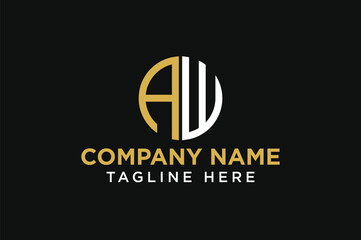 letter AW circle logo