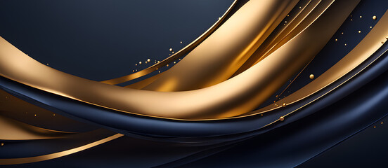 Abstract Navy Gold Colors Waves Background Colorful Wave Modern Art Digital Card Website Design