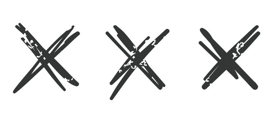 Cross lines hand drawn vector