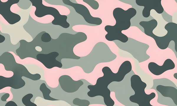 Pastel Camouflage Pattern Military Colors Vector Style Camo Background Graphic Army Wall Art Design