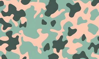 Mint Peach Camouflage Pattern Military Colors Vector Style Camo Background Graphic Army Wall Art Design