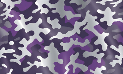Purple Silver Camouflage Pattern Military Colors Vector Style Camo Background Graphic Army Wall Art Design