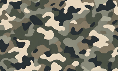 Naklejka premium Camouflage Pattern Military Colors Vector Style Camo Background Graphic Army Wall Art Design