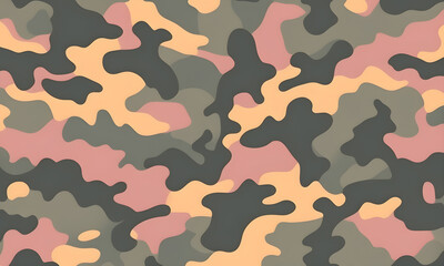 Fototapeta premium Soft Sunrise Camouflage Pattern Military Colors Vector Style Camo Background Graphic Army Wall Art Design
