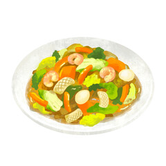 八宝菜のイラスト　中華料理