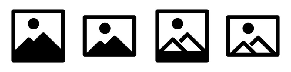 Gallery icon set, album sign, image symbol, photo icons - vector