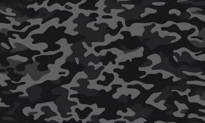 Black Night Camouflage Pattern Military Colors Vector Style Camo Background Graphic Army Wall Art Design